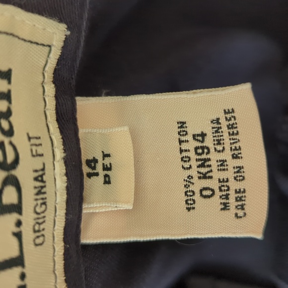 L.L. Bean Original Fit Cotton Twill Pants 14P Navy Blue - Picture 4 of 14
